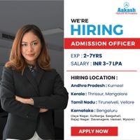 Admission Officer at Aakash Educational Services Limited, Bengaluru/Bangalore