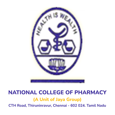 D.Pharm at National College of Pharmacy, Chennai