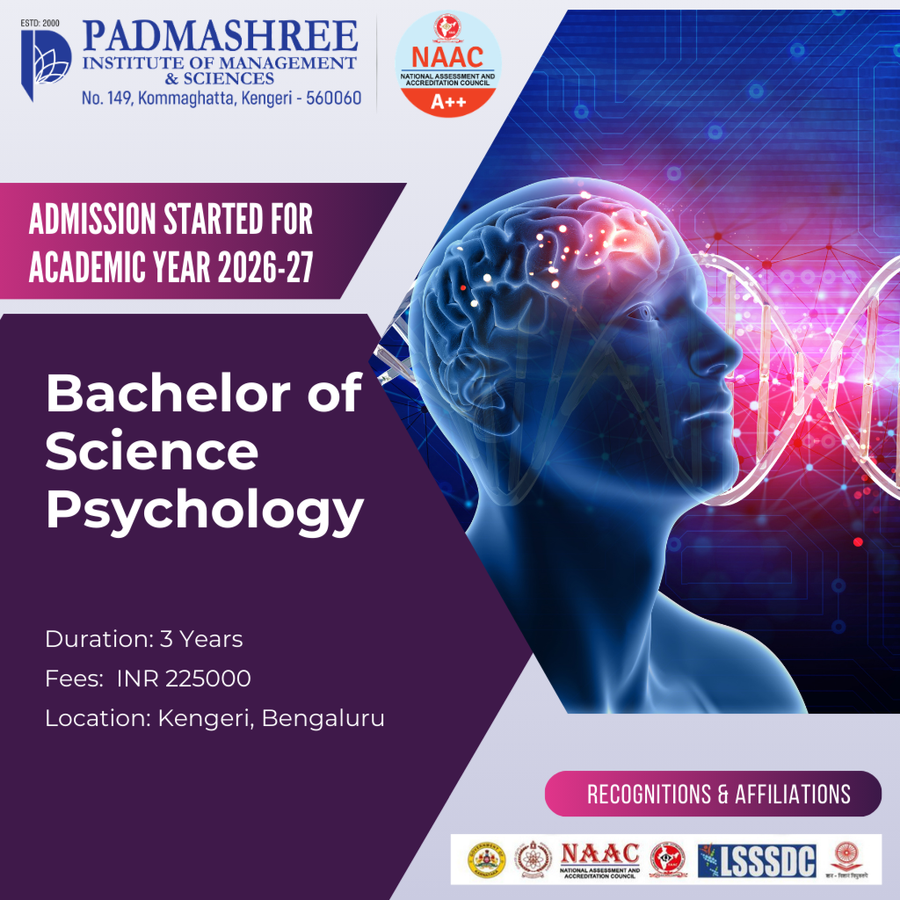 Admission Open for B.Sc. Psychology at Padmashree Institute of Management and Sciences , Bengaluru/Bangalore
