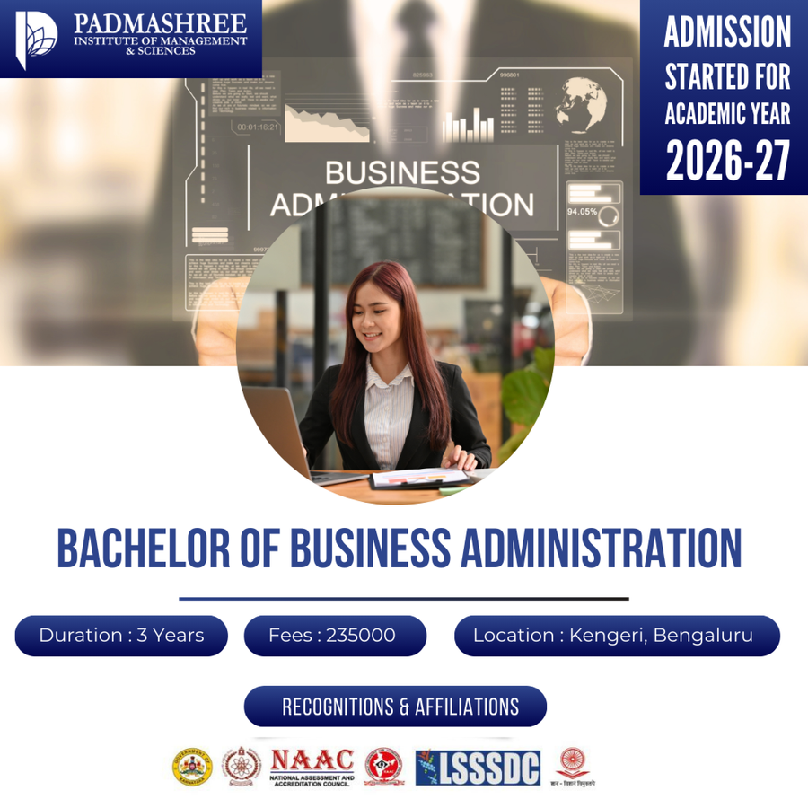Admission Open for BBA at Padmashree Institute of Management and Sciences , Bengaluru/Bangalore