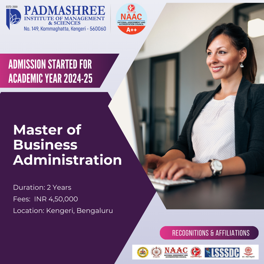 Admission Open for MBA at Padmashree Institute of Management and Sciences , Bengaluru/Bangalore