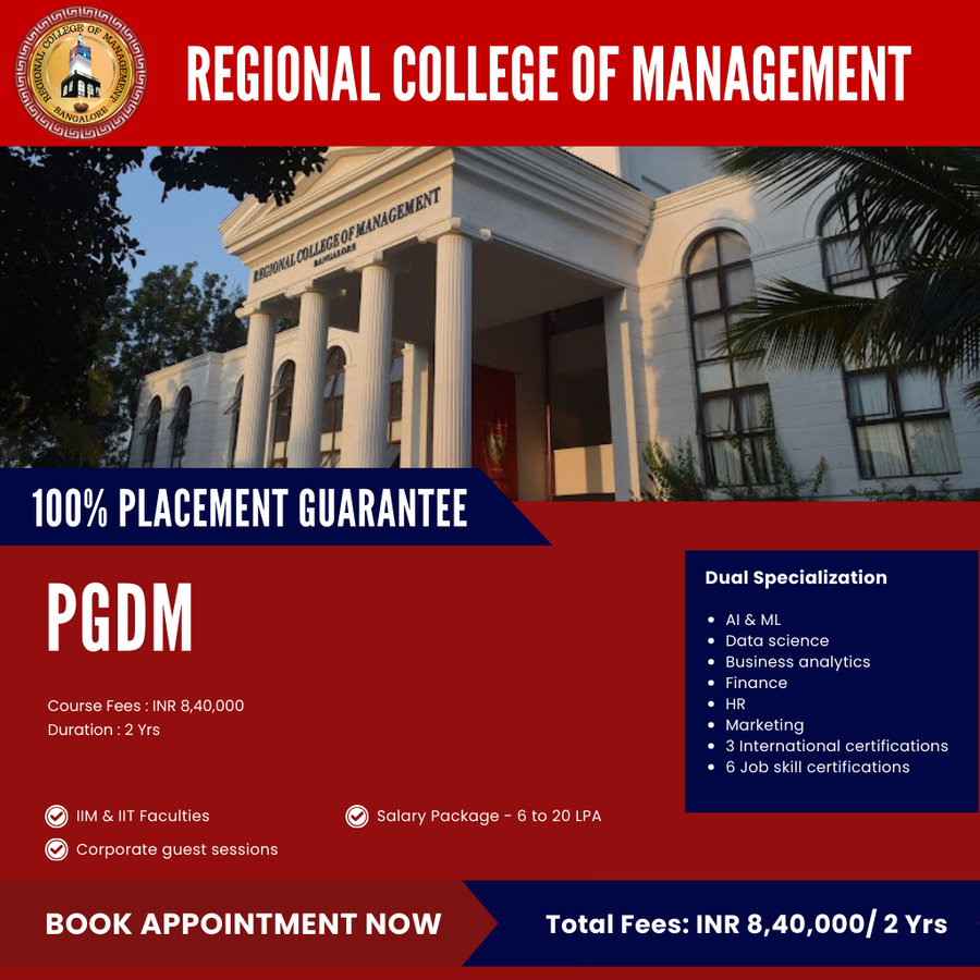 Admission Open for PGDM at Regional College of Management Bangalore, Bengaluru/Bangalore
