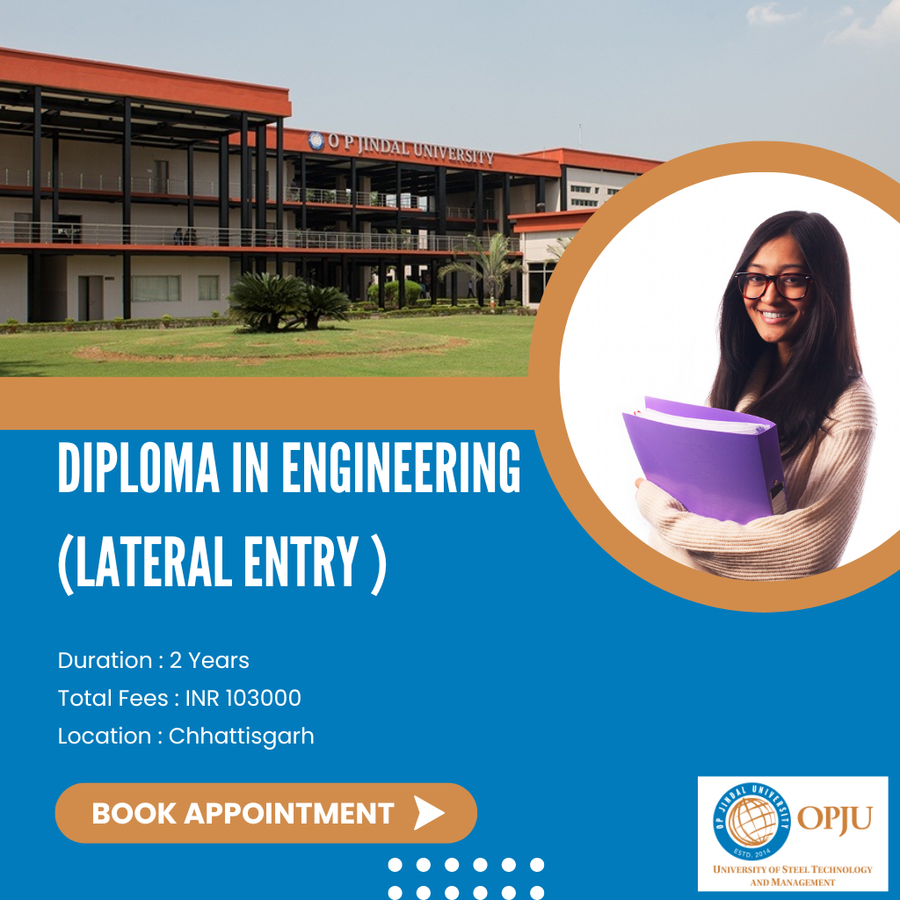 Admission Open for Engineering (Lateral Entry ) at OP Jindal University (OPJU), Chhattisgarh - Other