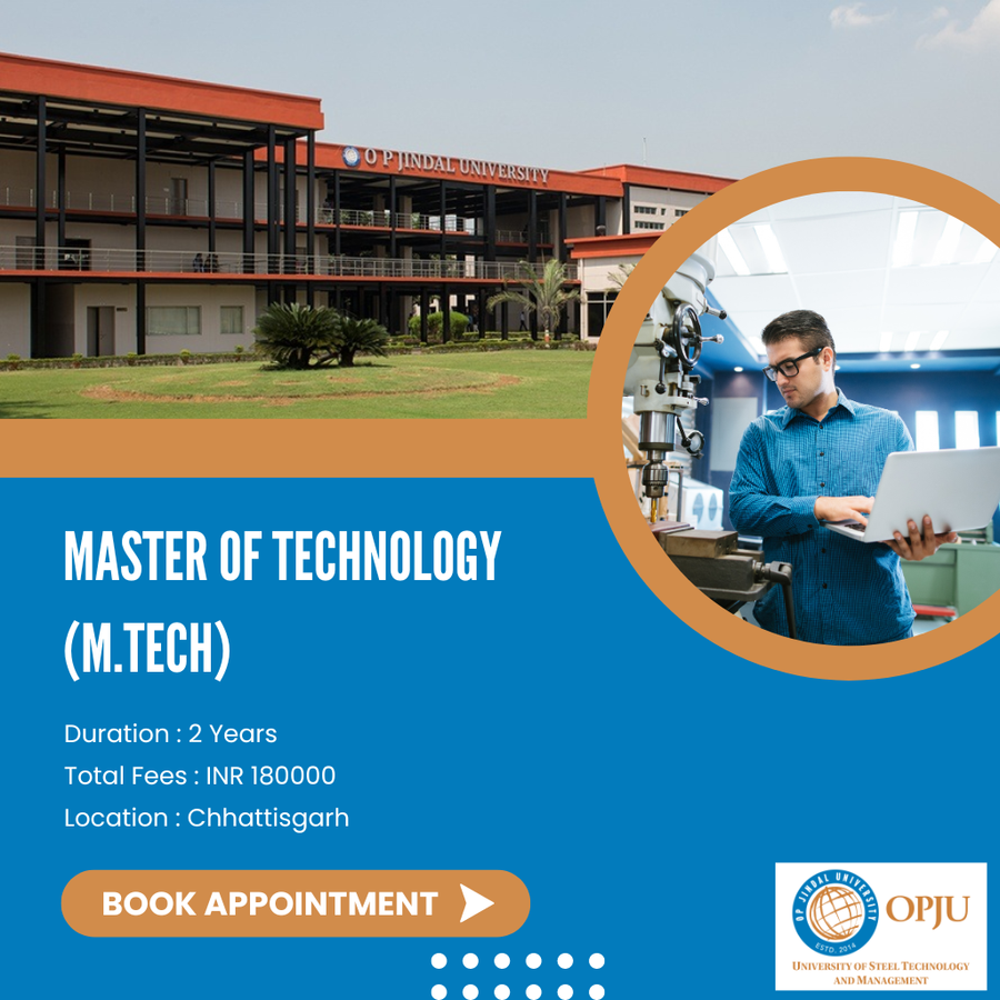 Admission Open for M.Tech at OP Jindal University (OPJU), Chhattisgarh - Other