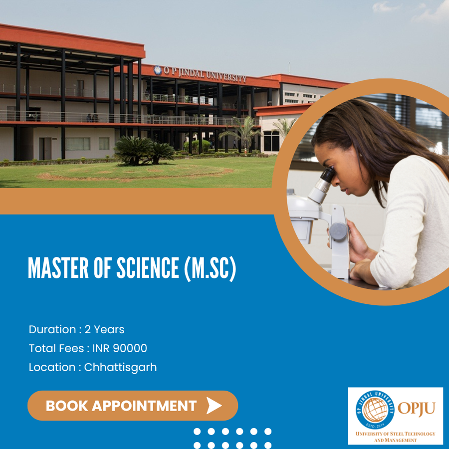 Admission Open for M.Sc at OP Jindal University (OPJU), Chhattisgarh - Other