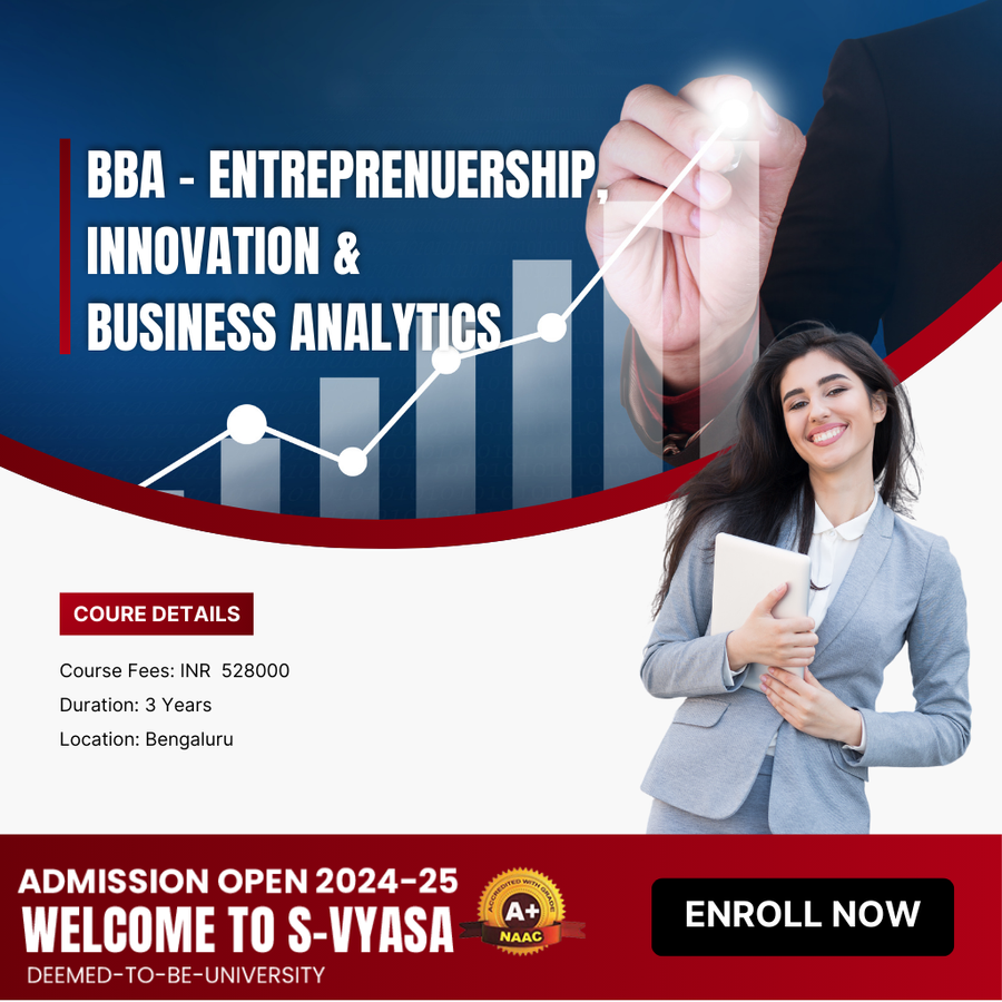 BBA in Entrepreneurship & Innovation at S-VYASA University, Bengaluru/Bangalore