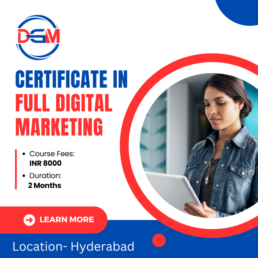 Certification in Full Digital Marketing at Digiwebmaster Digital Marketing Agency, Hyderabad