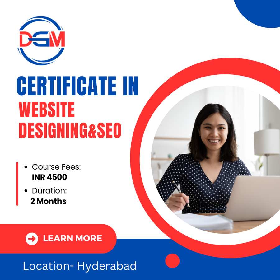 Certification in Website designing & SEO at Digiwebmaster Digital Marketing Agency, Hyderabad