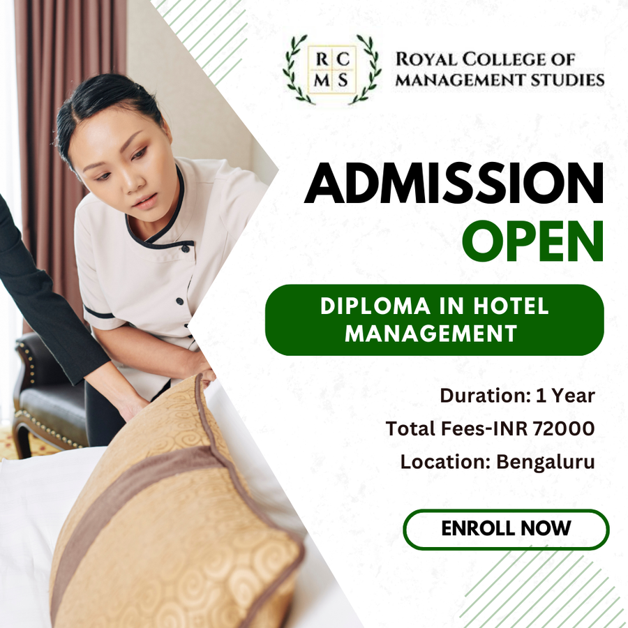 Diploma in Hotel Management at ROYAL COLLEGE OF MANAGEMENT STUDIES, Bengaluru/Bangalore