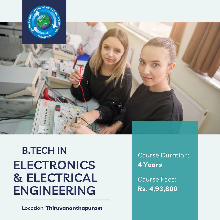 Admission Open For B.Tech in EEE at Lourdes Matha College of Science & Technology, Trivandrum
