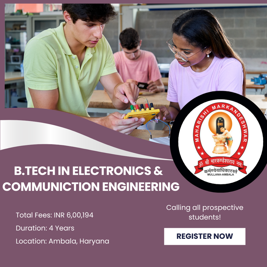 B.TECH IN ELECTRONICS & COMMUNICATION ENGINEERING at Maharishi Markandeshwar (Deemed To Be University), Haryana - Other