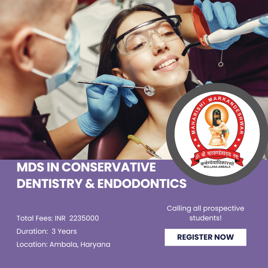 MDS in Conservative Dentistry & Endodontics at Maharishi Markandeshwar (Deemed To Be University), Ambala