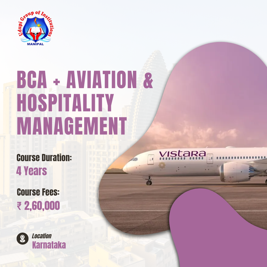 Admission Open for BCA in Aviation  at Udupi Group of Institutions, Manipal, Karnataka - Other