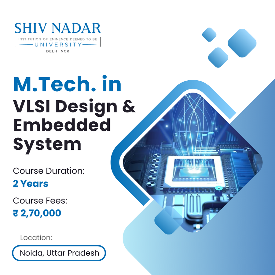 M.Tech. in VLSI Design & Embedded Systems at SHIV NADAR INSTITUTION  OF EMINENCE  UNIVERSITY, Noida