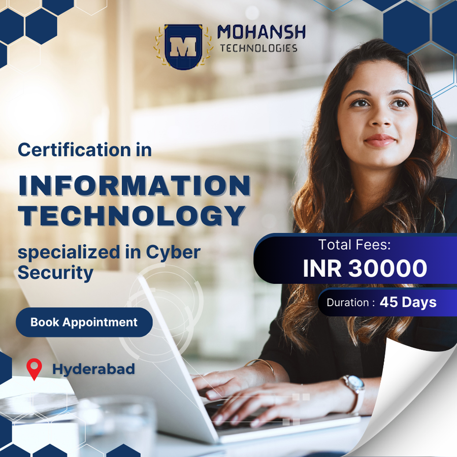 Admission Open for IT in Cyber Security at Mohansh Technologies, Hyderabad