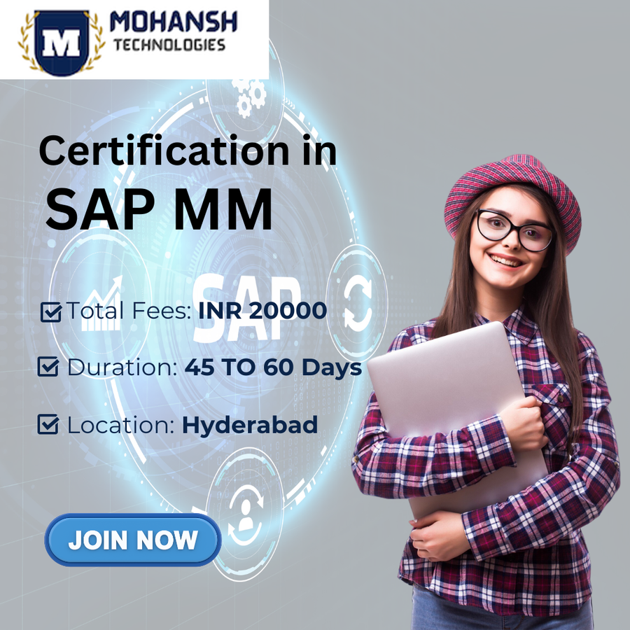 Admission Open for Certification in SAP MM at Mohansh Technologies, Hyderabad