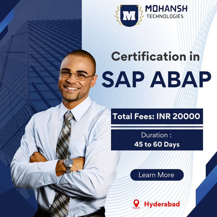 Admission Open for Certification in SAP ABAP at Mohansh Technologies, Hyderabad