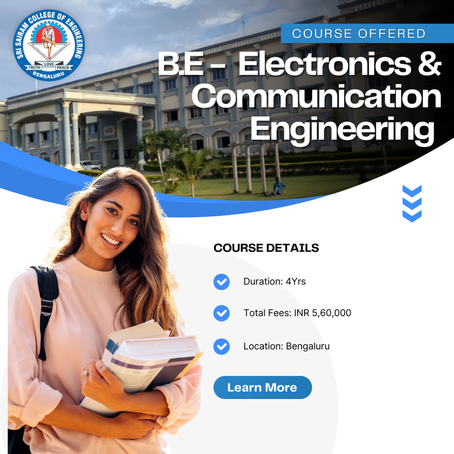 B.E in Electronics and Communication Engineering  at Sri Sairam College , Bengaluru/Bangalore