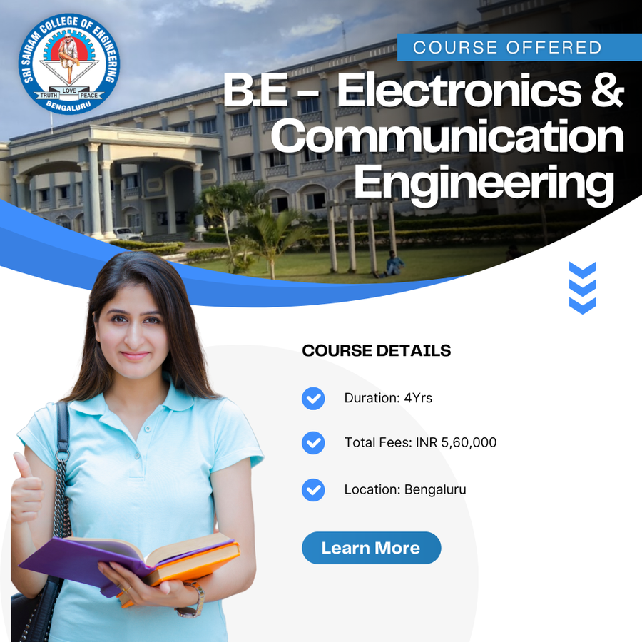 B.E in Electronics and Communication Engineering  at Sri Sairam College , Bengaluru/Bangalore