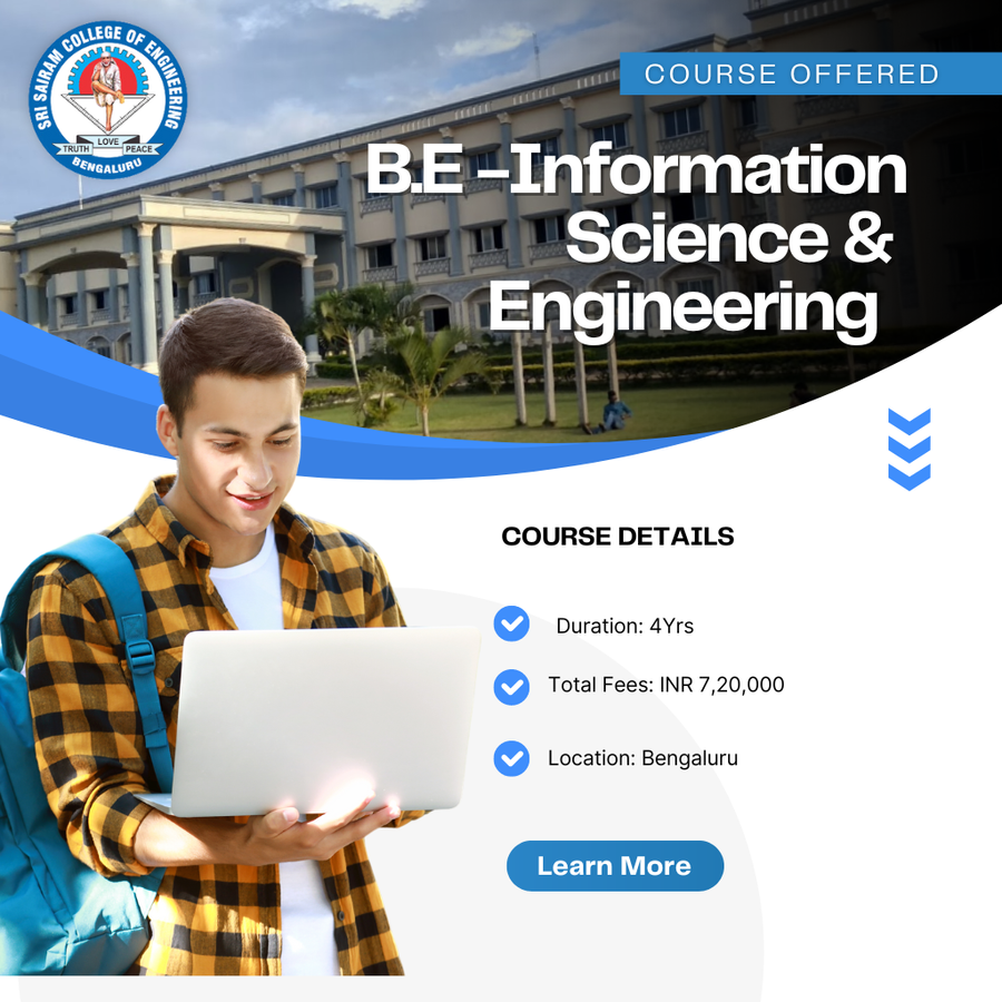 B.E in   Information Science and Engineering at Sri Sairam College , Bengaluru/Bangalore