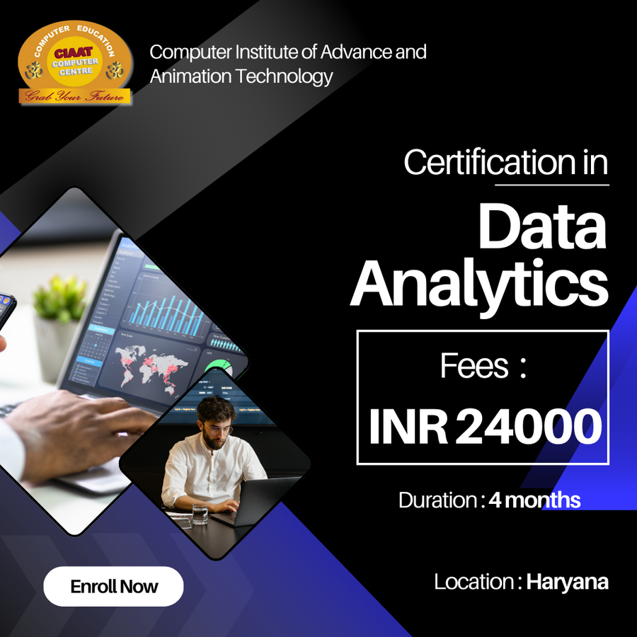 Certification in Data Analytics at Computer Institute of Advance & Animation Tech , Haryana - Other