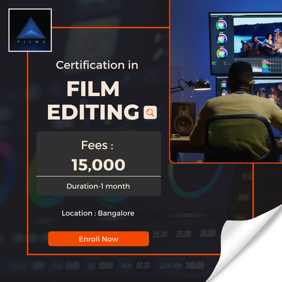 Certification in Film Editing at Triangle Films Academy, Bengaluru/Bangalore