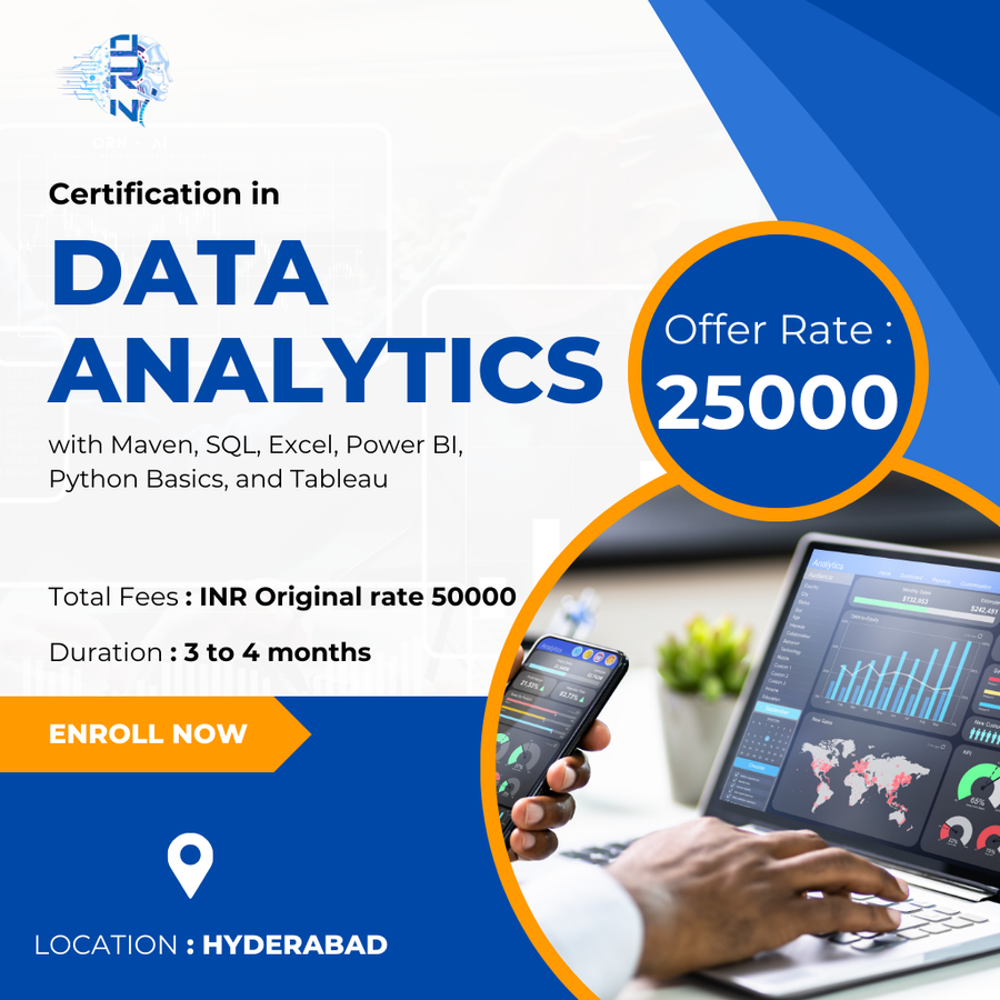 Certification in Data Analytics with Maven at ORN-AI private Limited , Hyderabad