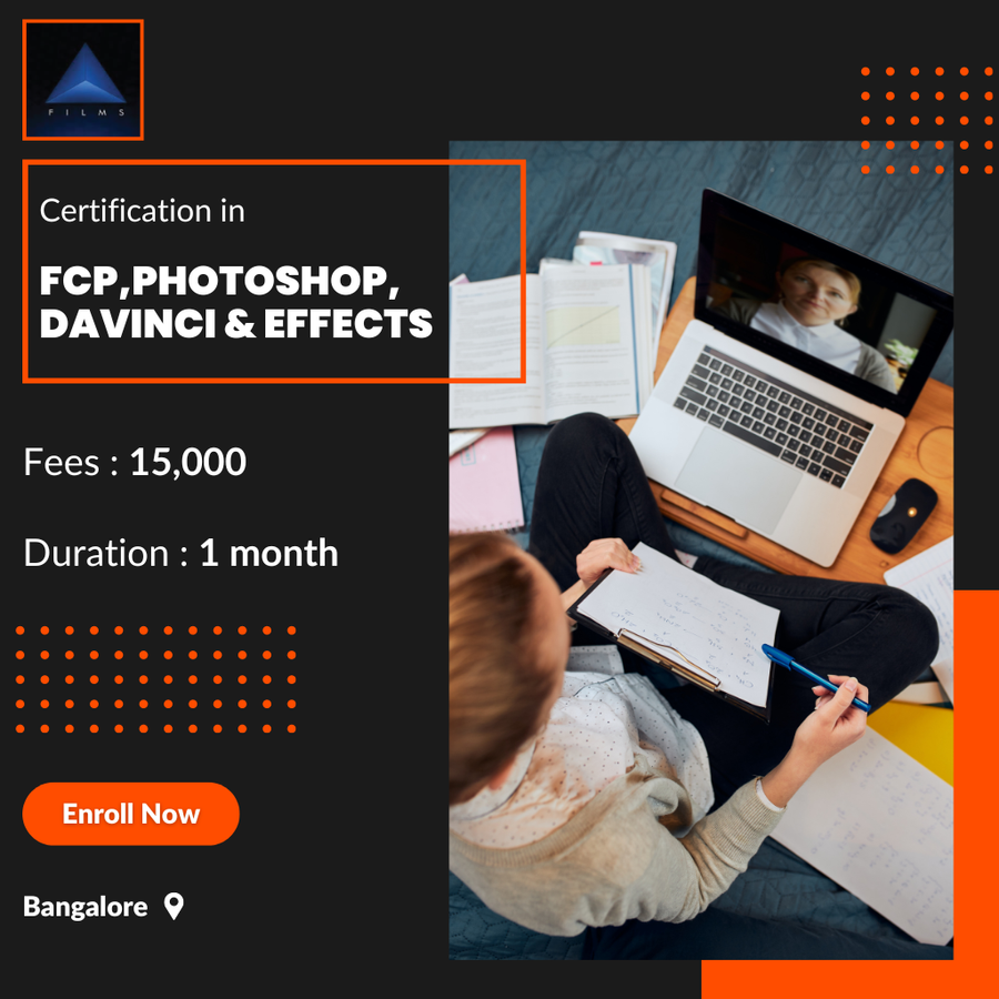 Certification in Fcp, Photoshop ,davinci & Effects at Triangle Films Academy, Bengaluru/Bangalore