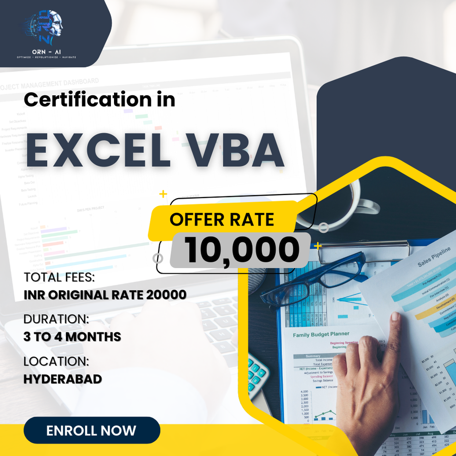 CERTIFICATION IN EXCEL VBA at ORN AI Private Limited, Hyderabad
