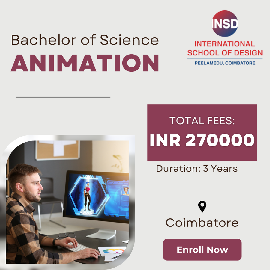 Bachelor of Science in Animation at International School of Design, Coimbatore