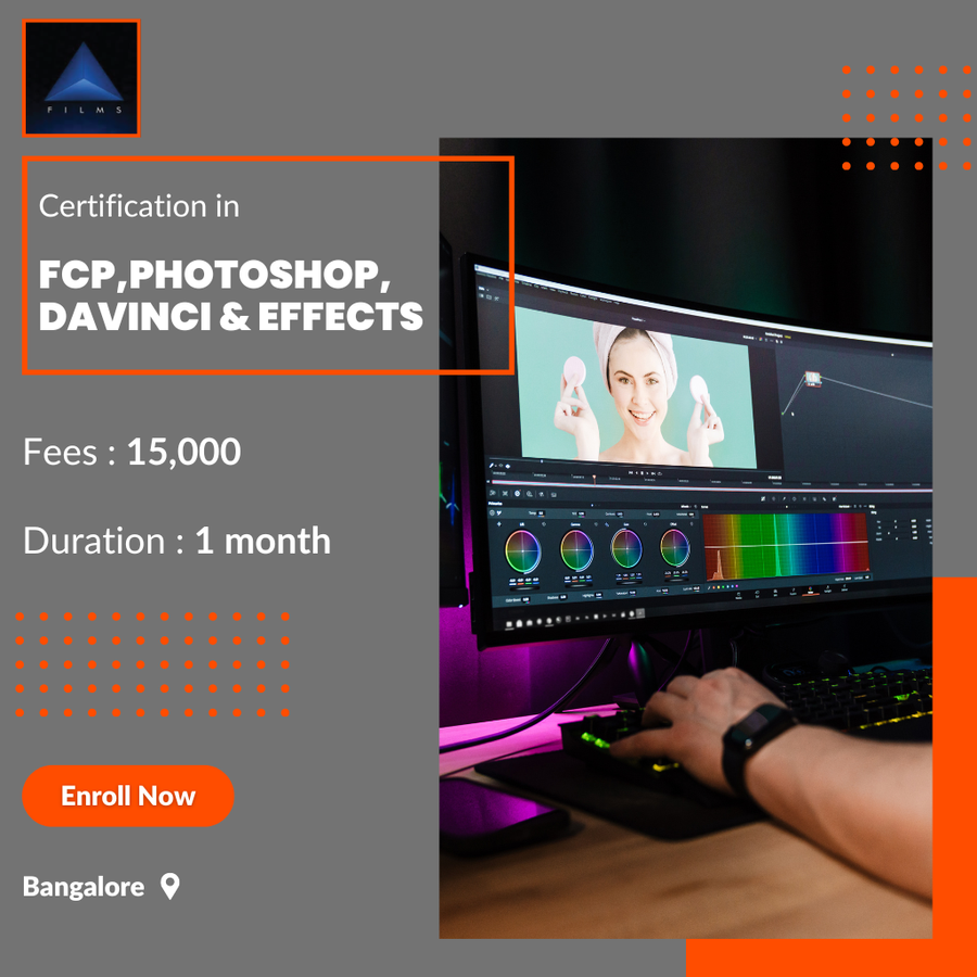 Certification in Fcp, Photoshop ,davinci & Effects at Triangle Films Academy, Bengaluru/Bangalore