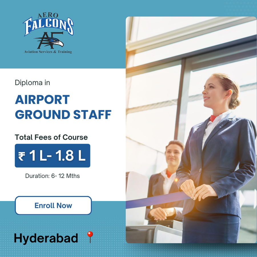 Admission Open For Diploma in Airport Ground Staff at Aero Falcons , Hyderabad