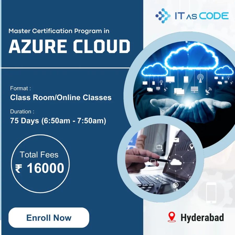 Master Certification Program in Azure Cloud  at ITasCode Pvt Ltd , Hyderabad