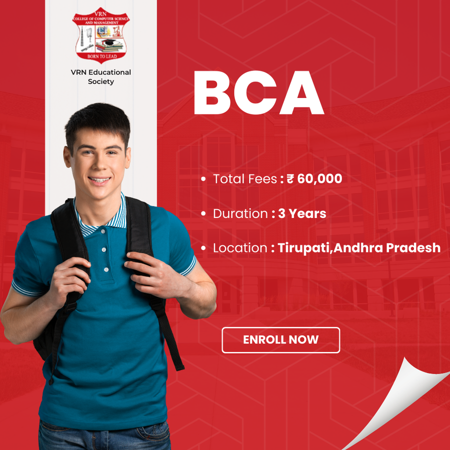 Admission Open for BCA at VRN Educational Society (VRNES), Tirupati