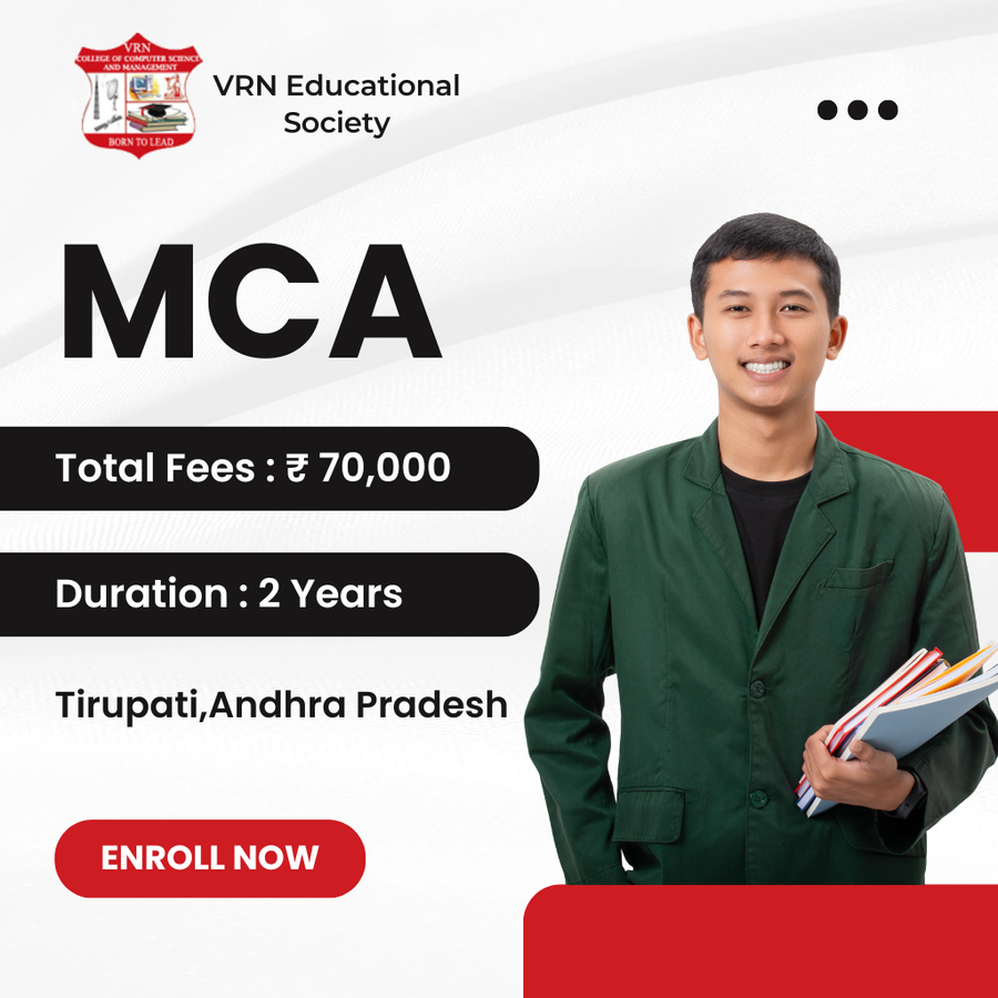 Admission Open for MCA at VRN Educational Society (VRNES), Tirupati