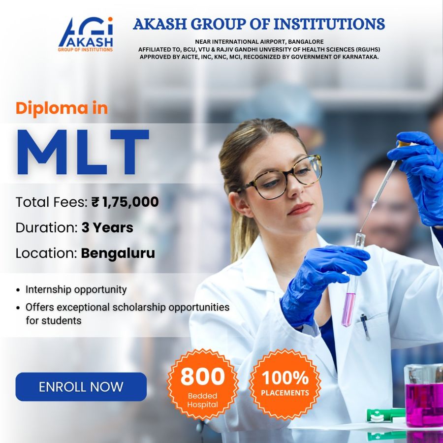 Admission Open for DMLT at Akash Group of Institutions, Bengaluru/Bangalore