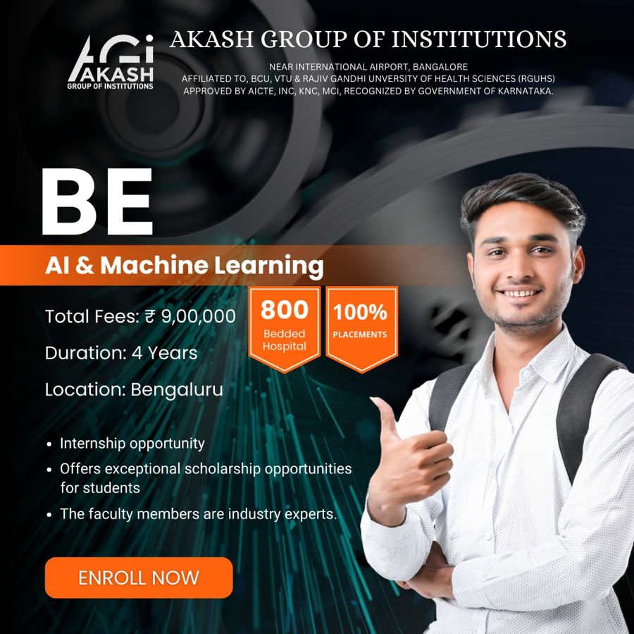 Admission Open for BE in AI & Machine Learning at Akash Group of Institutions, Bengaluru/Bangalore