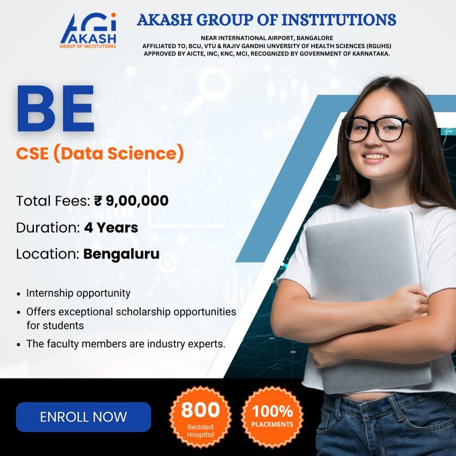Admission Open for BE in CSE (Data Science) at Akash Group of Institutions, Bengaluru/Bangalore