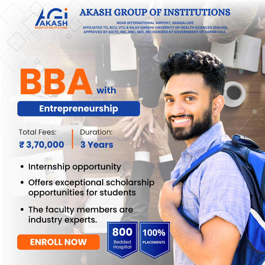 Admission Open for BBA with Entrepreneurship at Akash Group of Institutions, Bengaluru/Bangalore