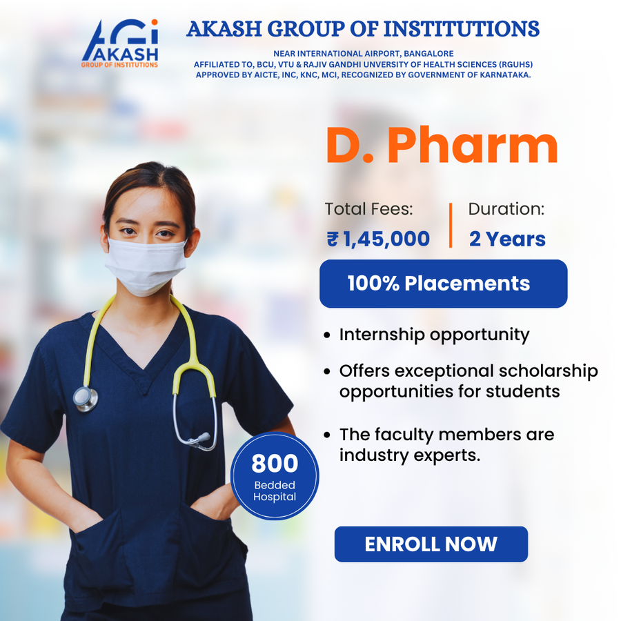 Admission Open for D. Pharm at Akash Group of Institutions, Bengaluru/Bangalore