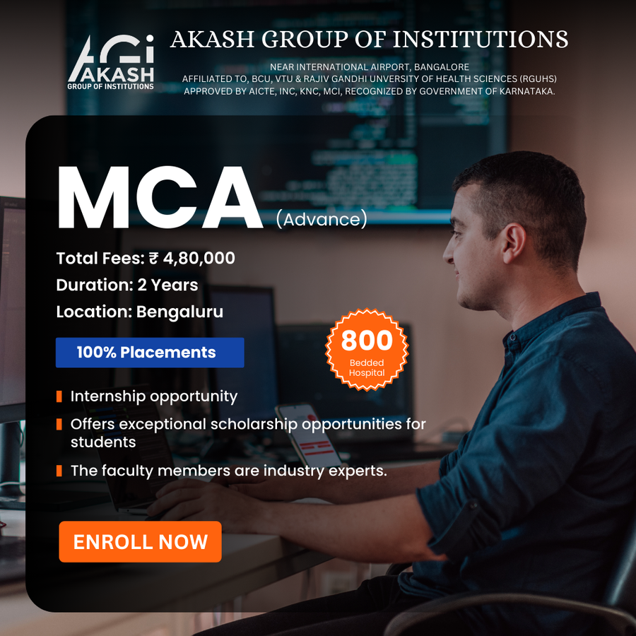 Admission Open for MCA (Advance) at Akash Group of Institutions, Bengaluru/Bangalore