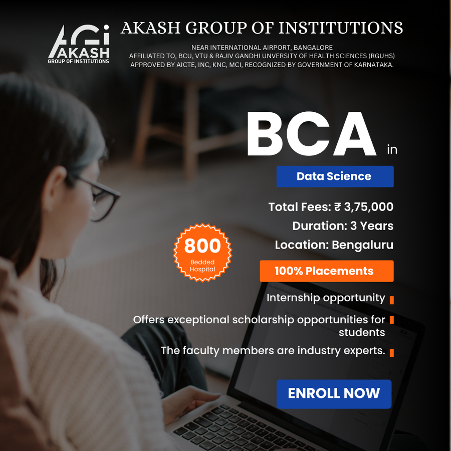 Admission Open for BCA with Data Science at Akash Group of Institutions, Bengaluru/Bangalore