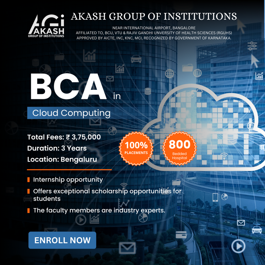 Admission Open for BCA with Cloud Computing at Akash Group of Institutions, Bengaluru/Bangalore