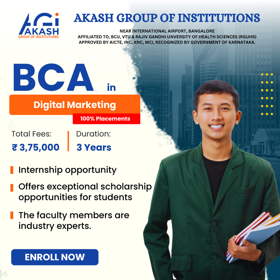 Admission Open for BCA with Digital Marketing at Akash Group of Institutions, Bengaluru/Bangalore