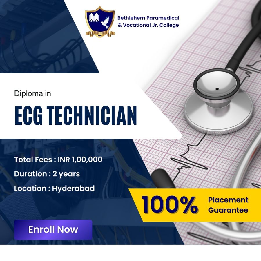 Admission Open for Diploma in ECG Technician at Bethlehem Paramedical College, Hyderabad