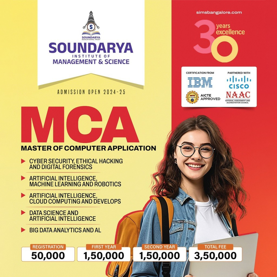 Admission Open for MCA at Soundarya Institute of Management and Science , Bengaluru/Bangalore