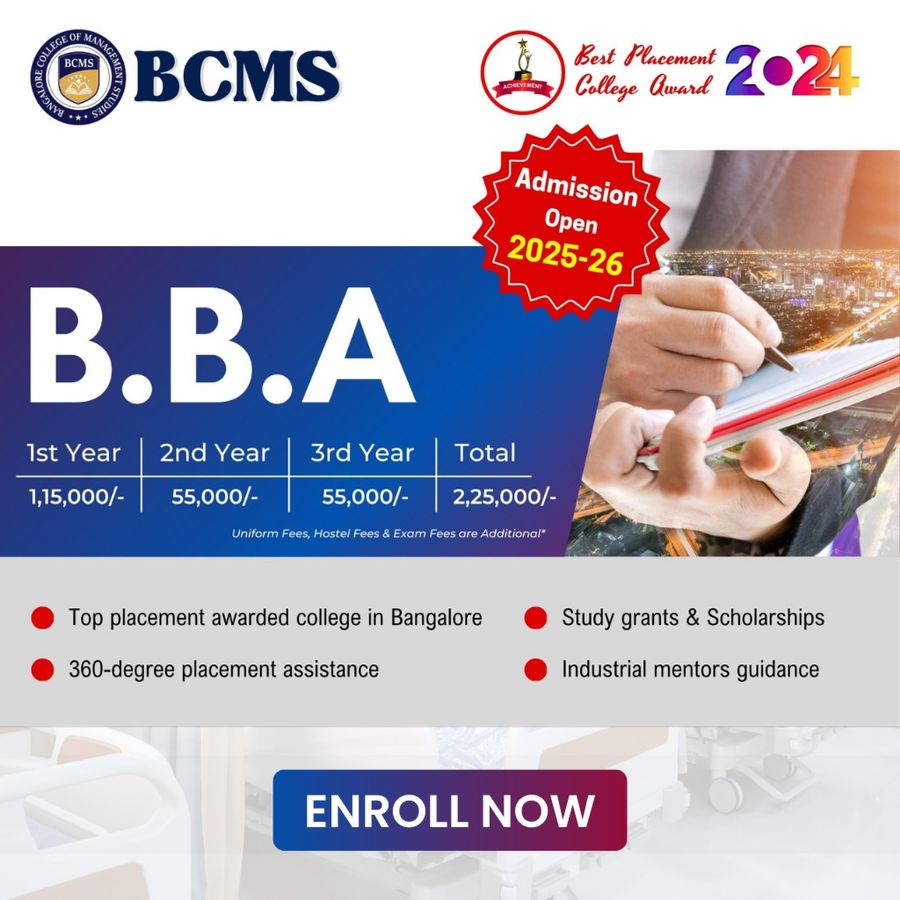 BBA at Bangalore College of Management Studies (BCMS), Bengaluru/Bangalore