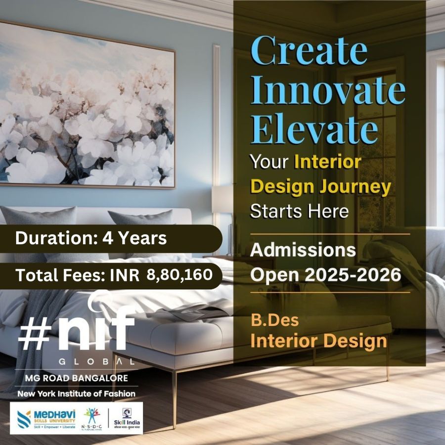 Join B.Des Interior Design at NIF Global Bangalore, Bengaluru/Bangalore