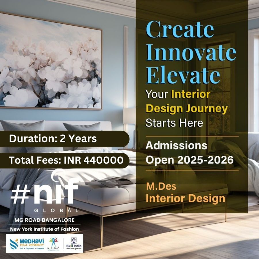 M.Des Interior Design at NIF Global Bangalore, Bengaluru/Bangalore