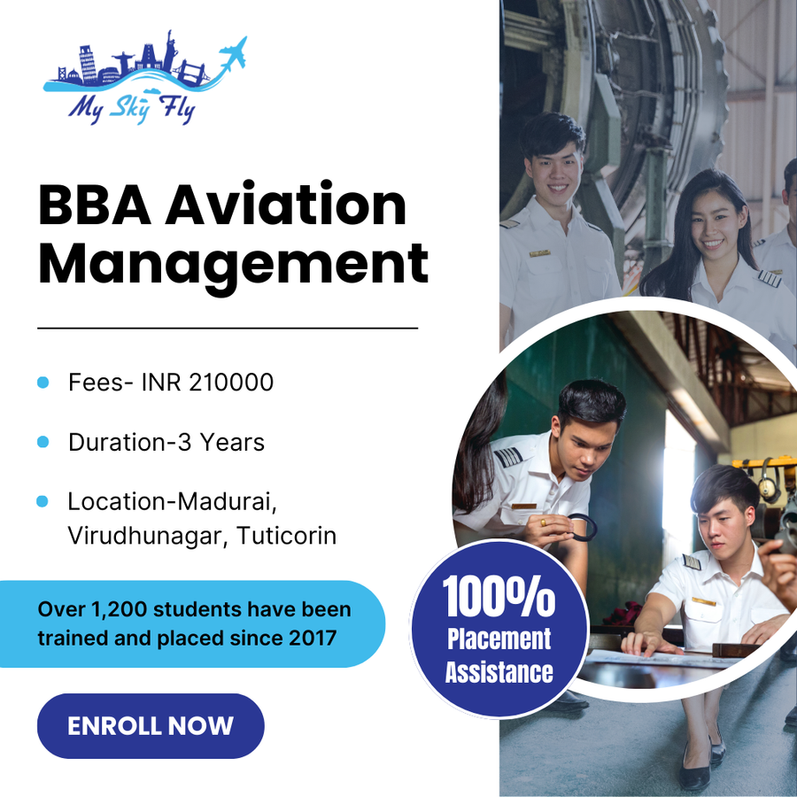 Admission Open for BBA Aviation Management at Myskyfly Aviation, Madurai